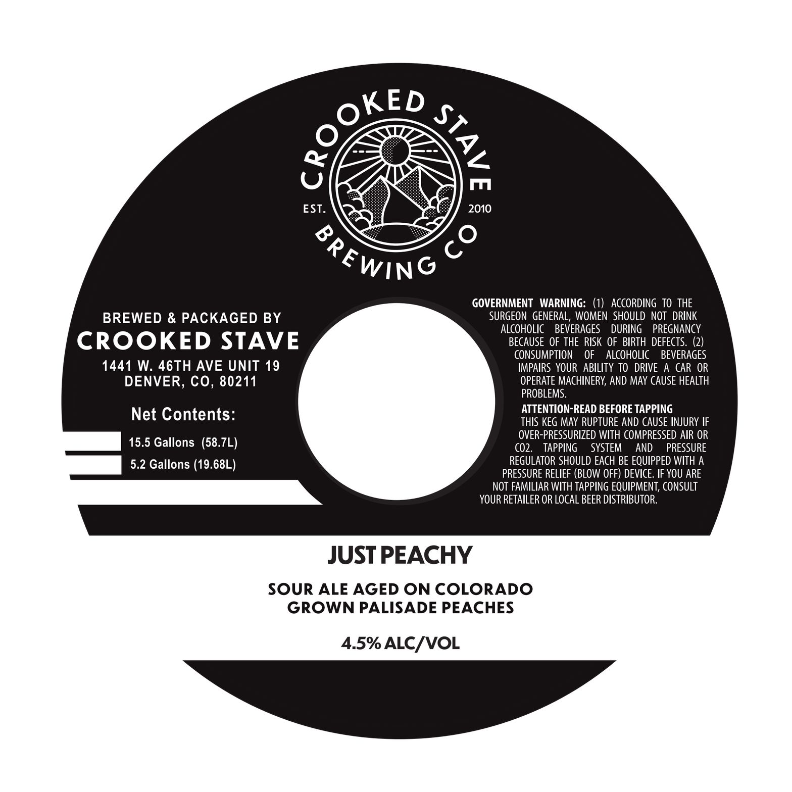 Just Peachy label