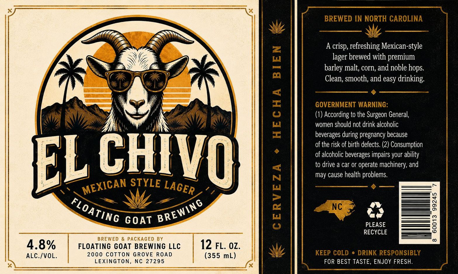 El Chivo Mexican Style Lager label