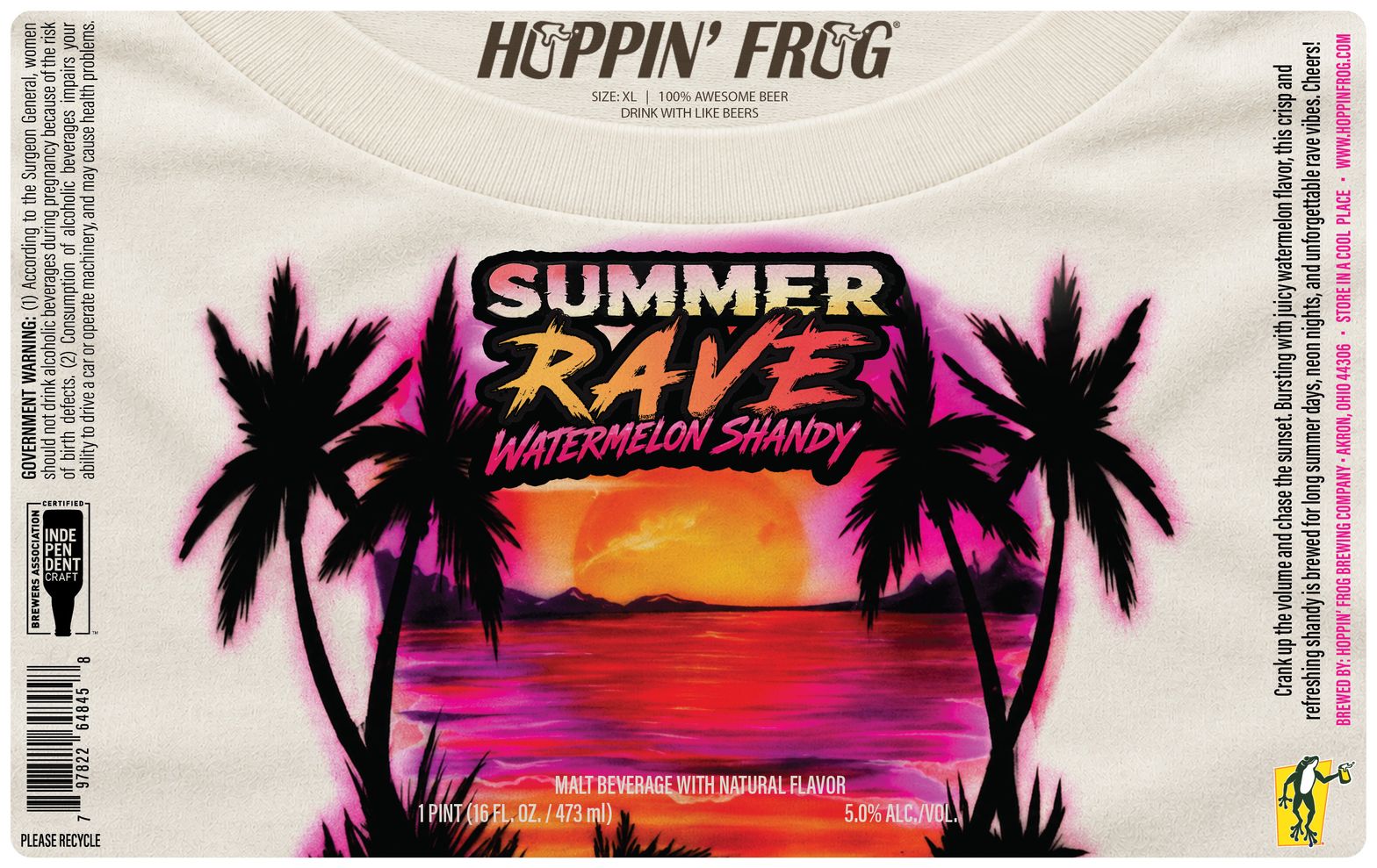 Summer Rave Watermelon Shandy label