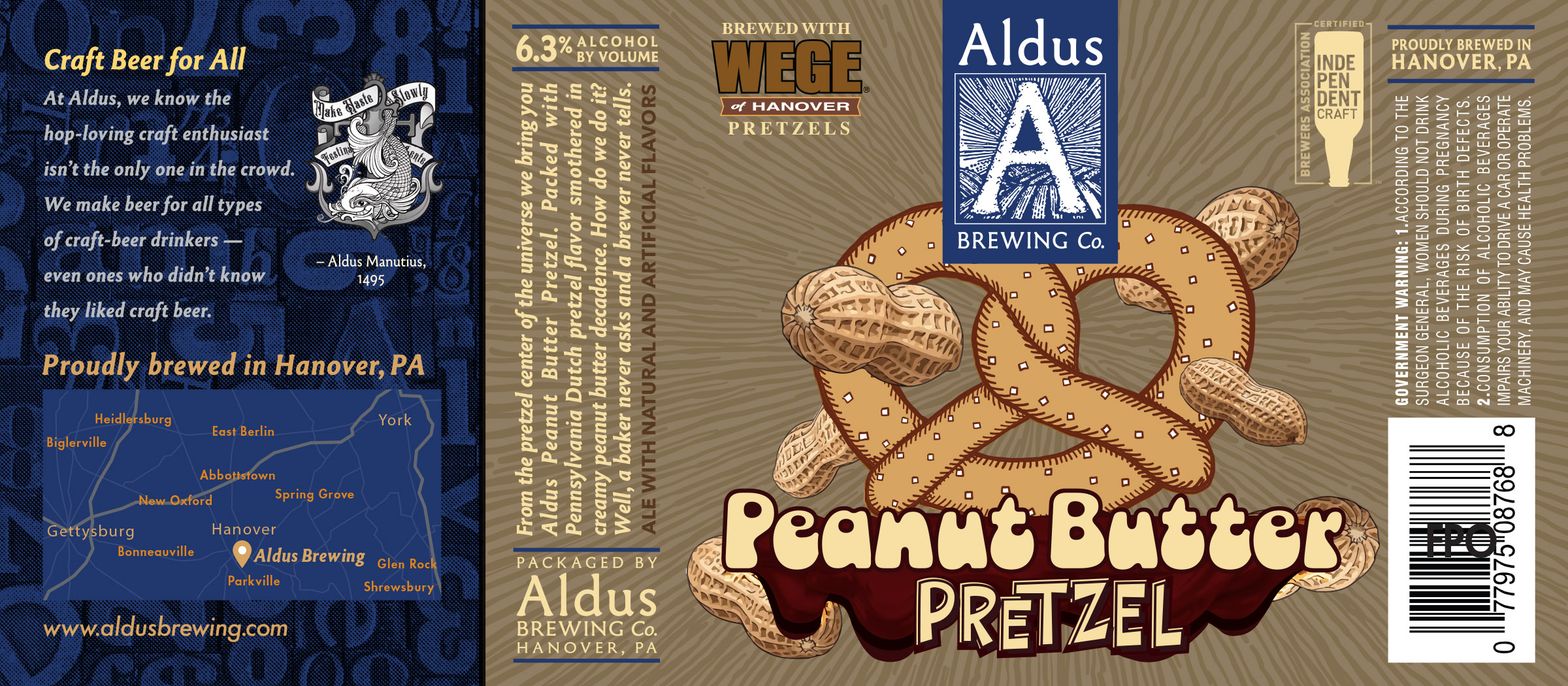 Peanut Butter Pretzel label