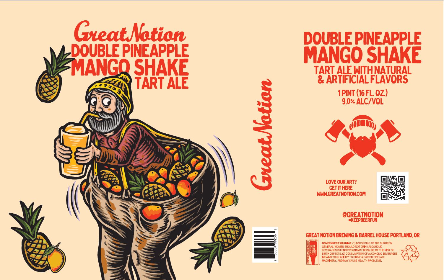 Double Pineapple Mango Shake label