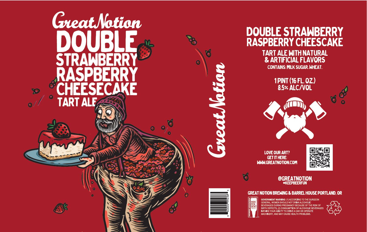 Double Strawberry Raspberry Cheesecake label