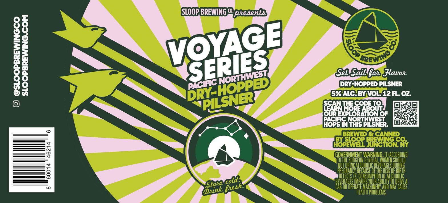 Voyage Series Pacific Northwest Dry-Hopped Pilsner label