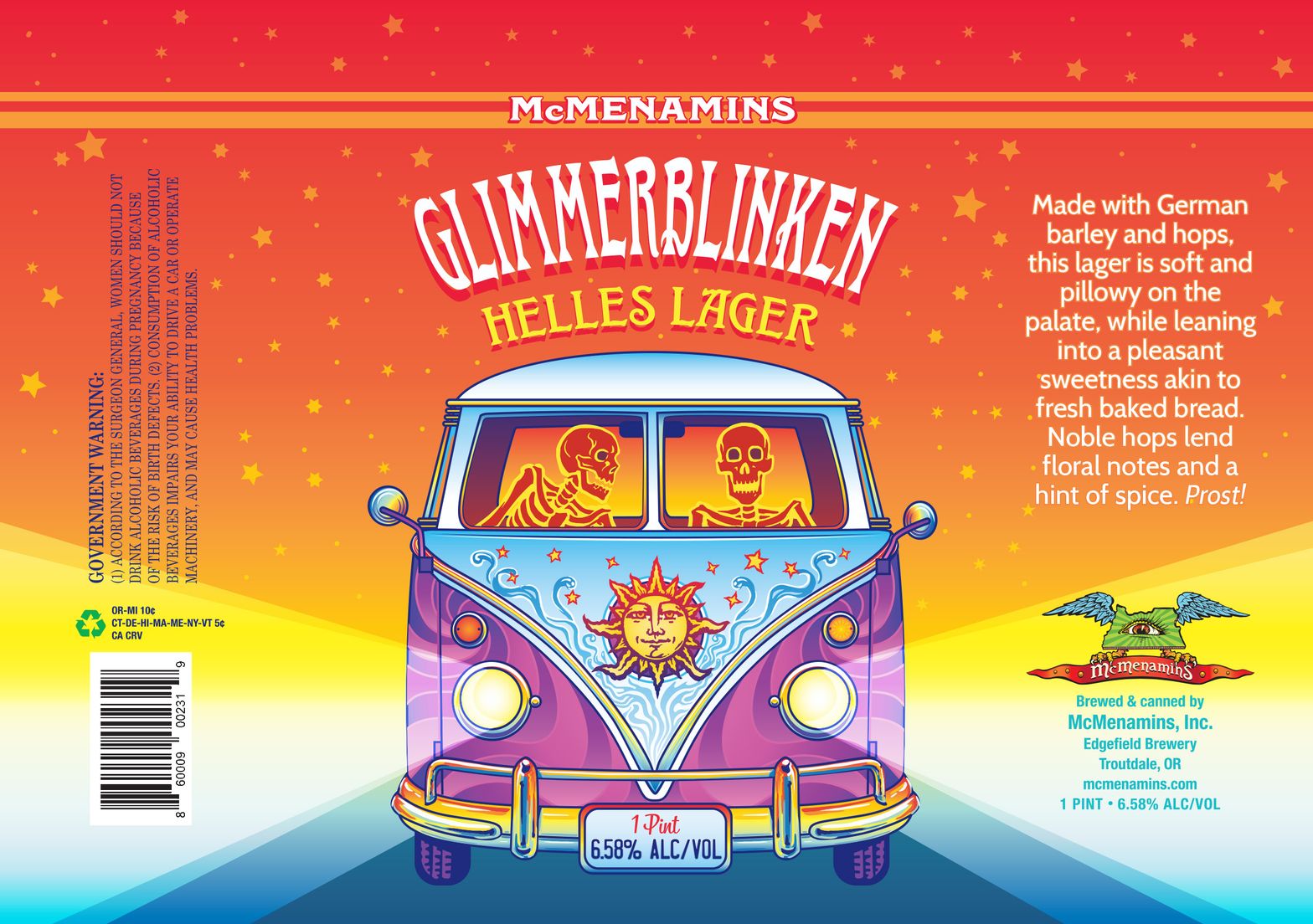 Glimmerblinken Helles Lager label