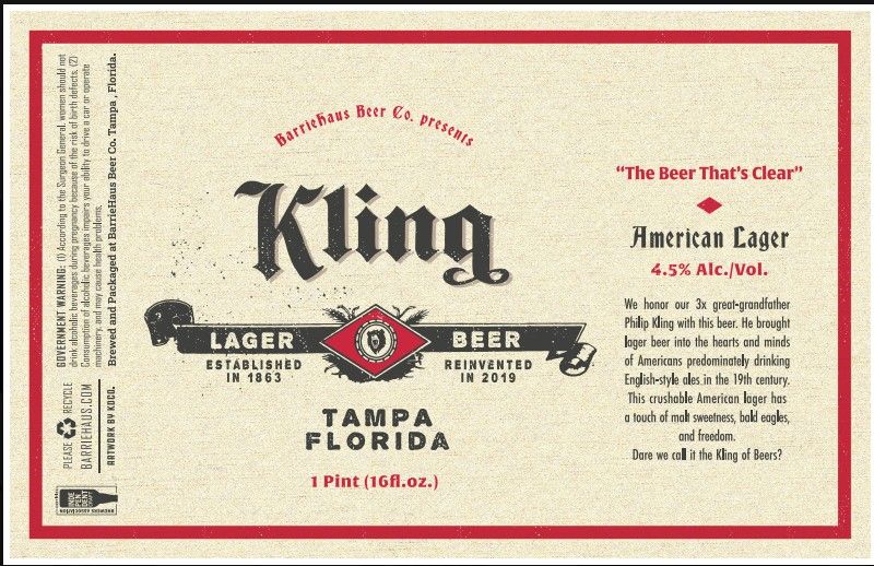 Kling Lager Beer label
