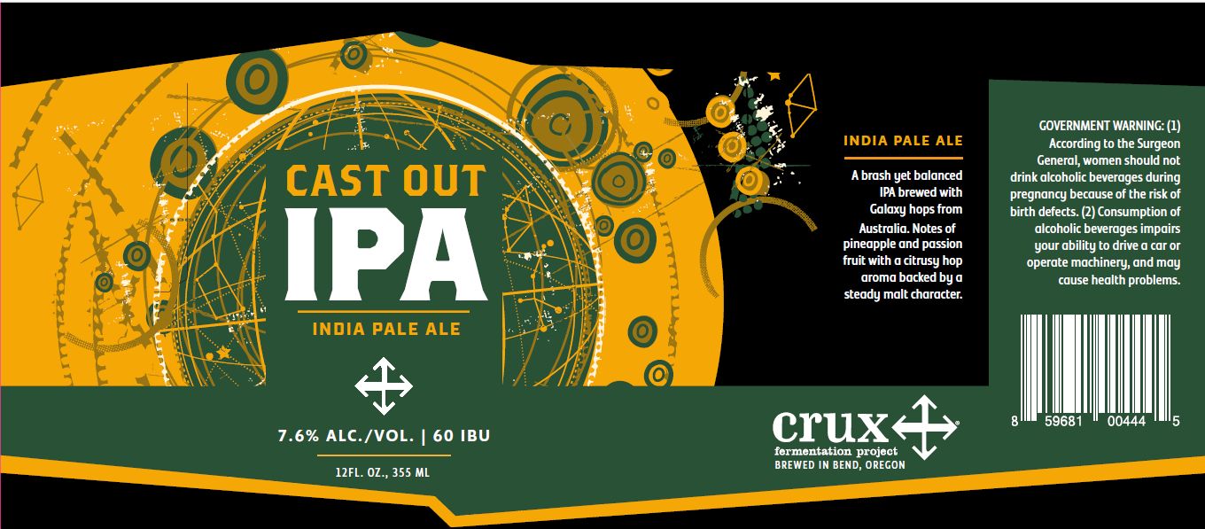 Cast Out IPA label