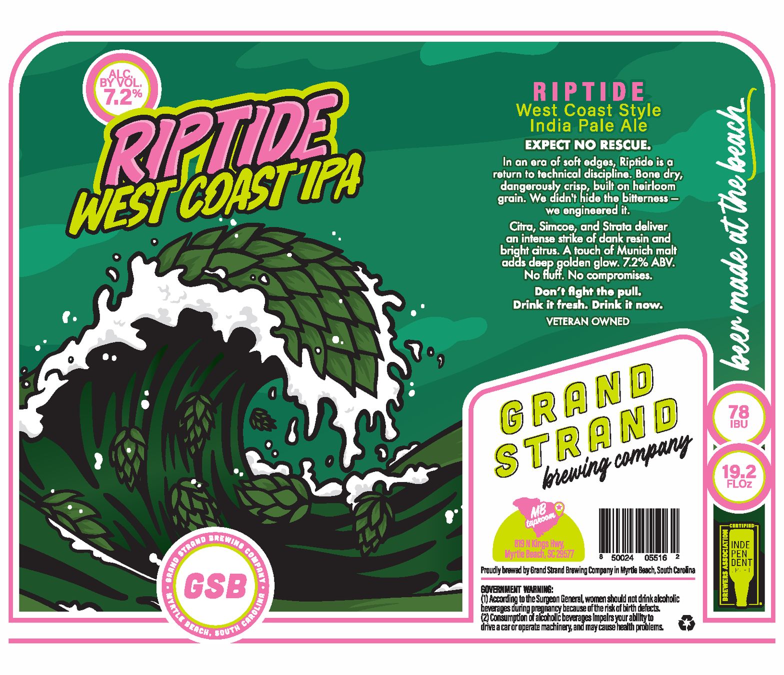 Riptide West Coast IPA label