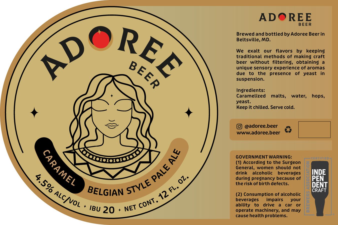 Caramel Belgian Pale Ale label