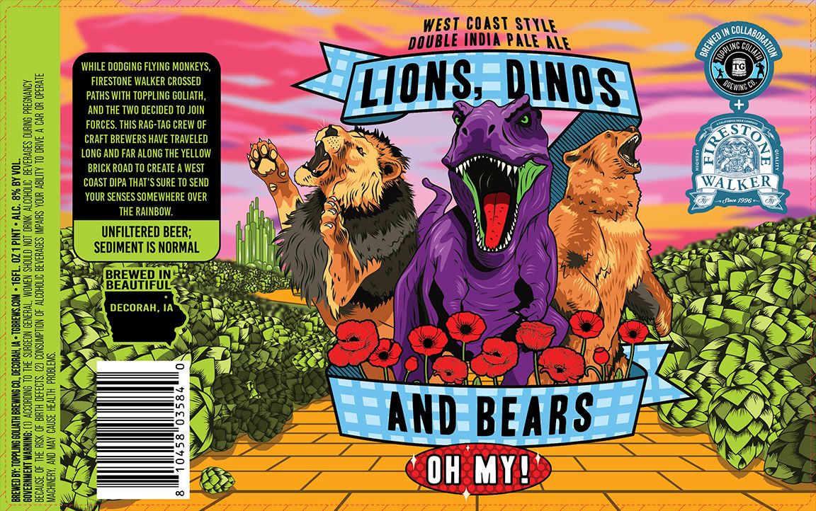 Lions, Dinos and Bears Oh My! label