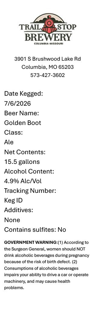 Golden Boot Ale label