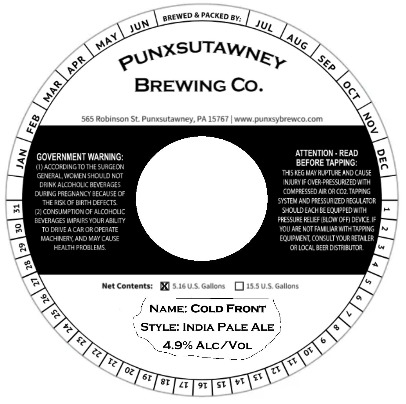 Cold Front label