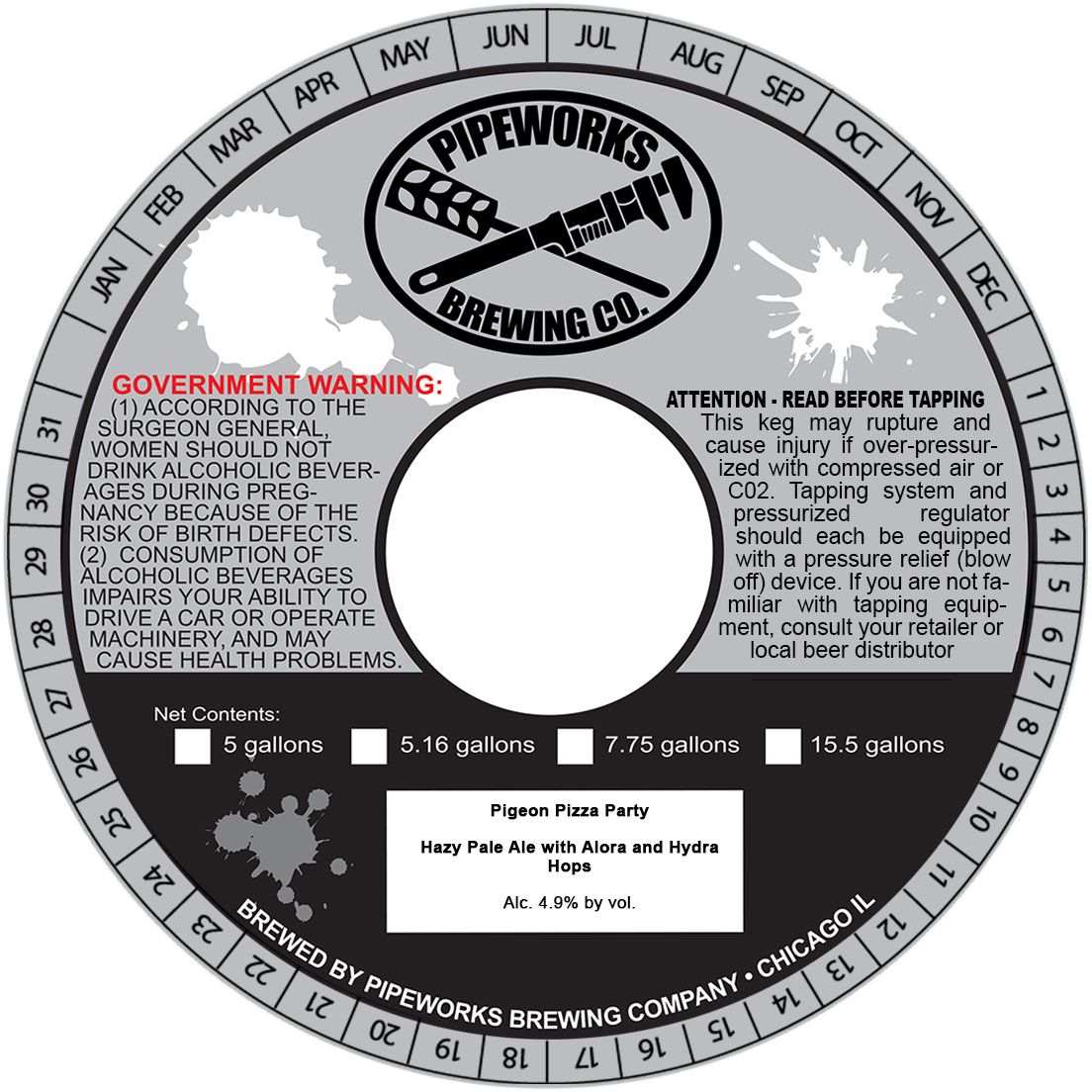 Pigeon Pizza Party label