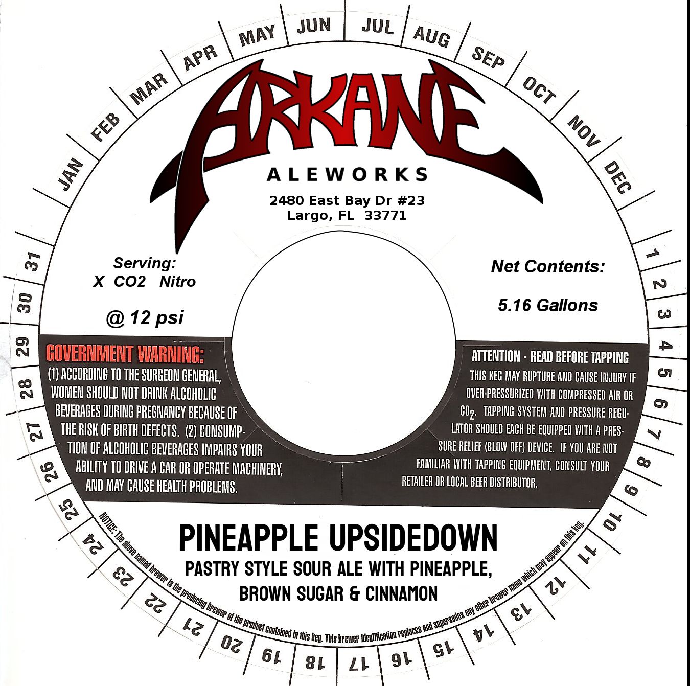 Pineapple Upsidedown label