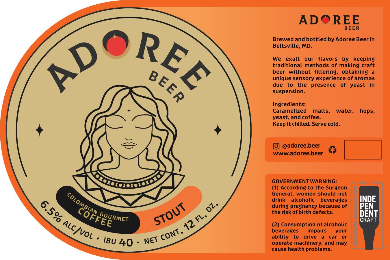Colombian Gourmet Coffee Stout label