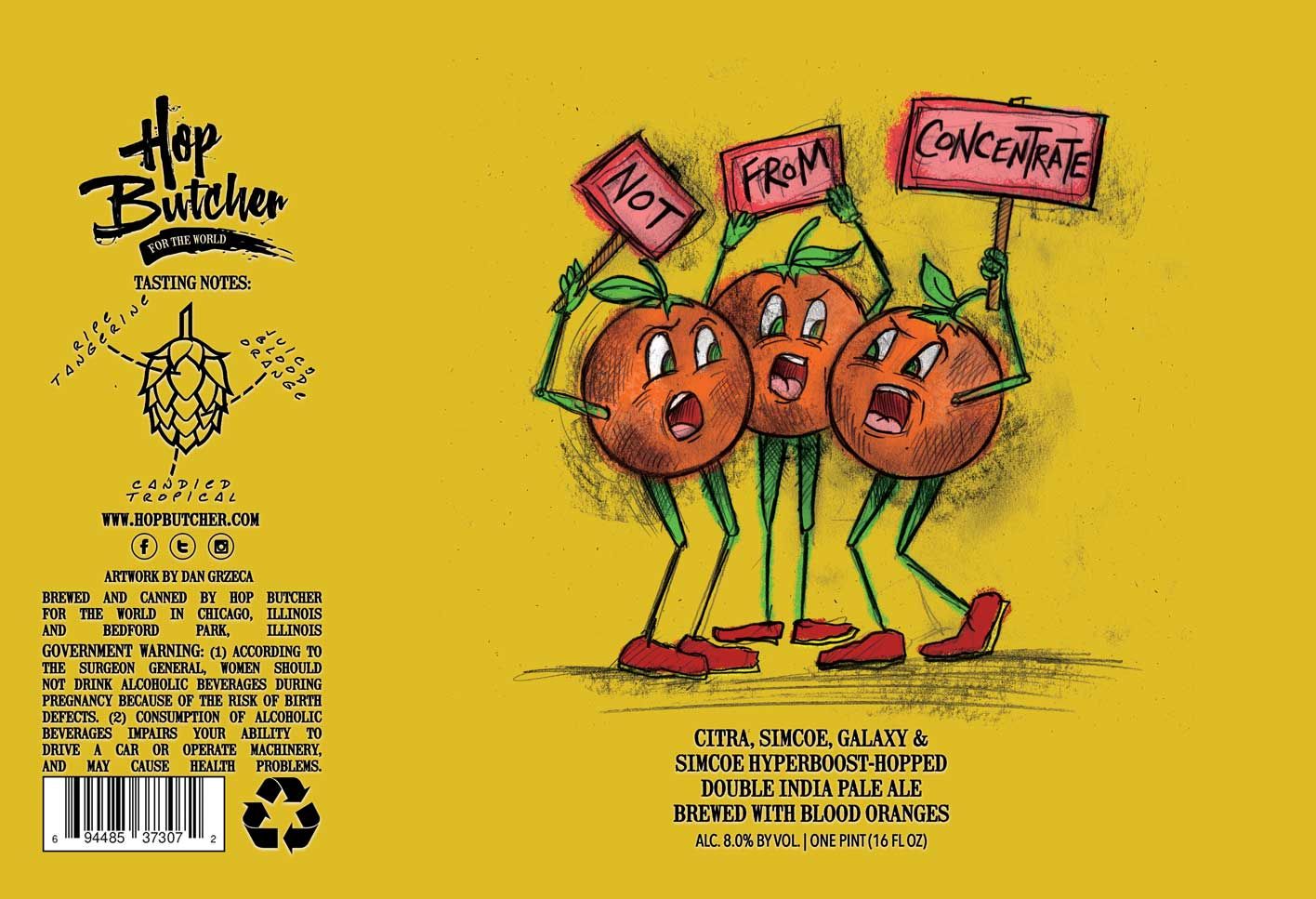 Not From Concentrate label