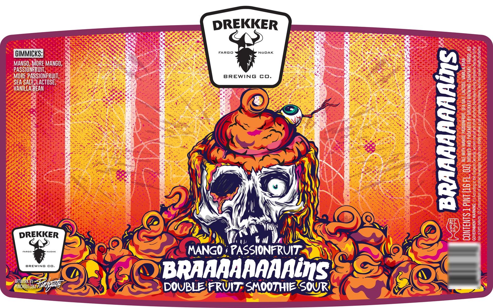 Mango Passionfruit Braaaaaaaains label