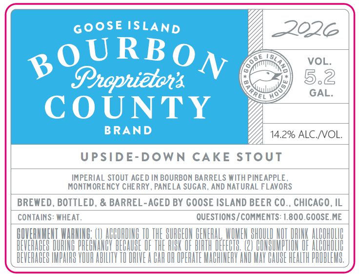 Bourbon County Brand Proprietor's Upside-Down Cake Stout label