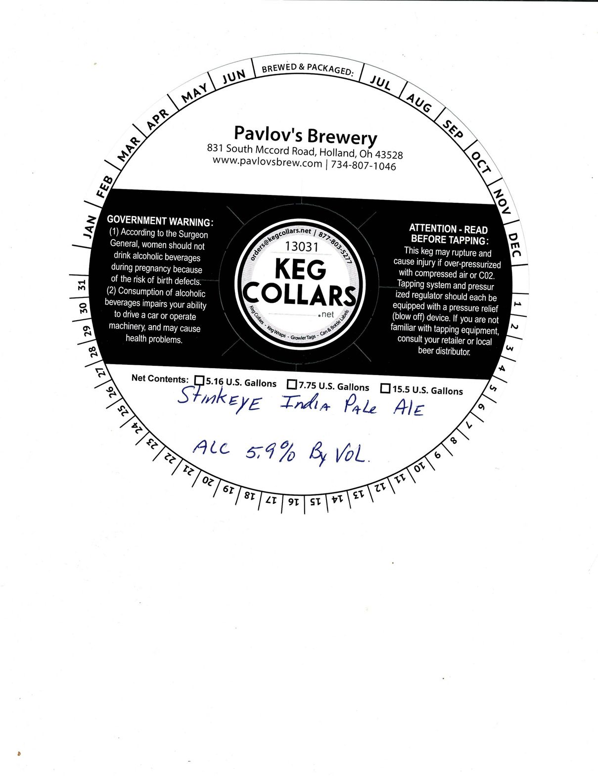 Stinkeye India Pale Ale label