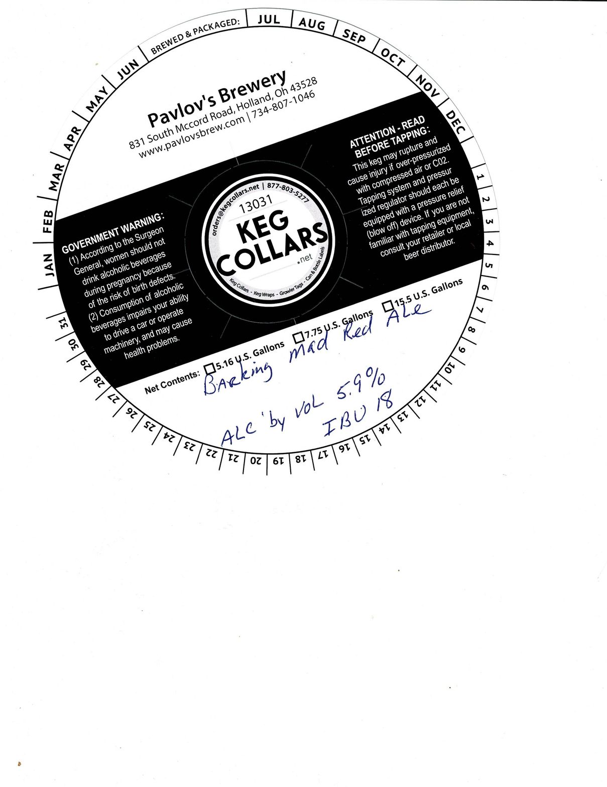 Barking Mad Red Ale label
