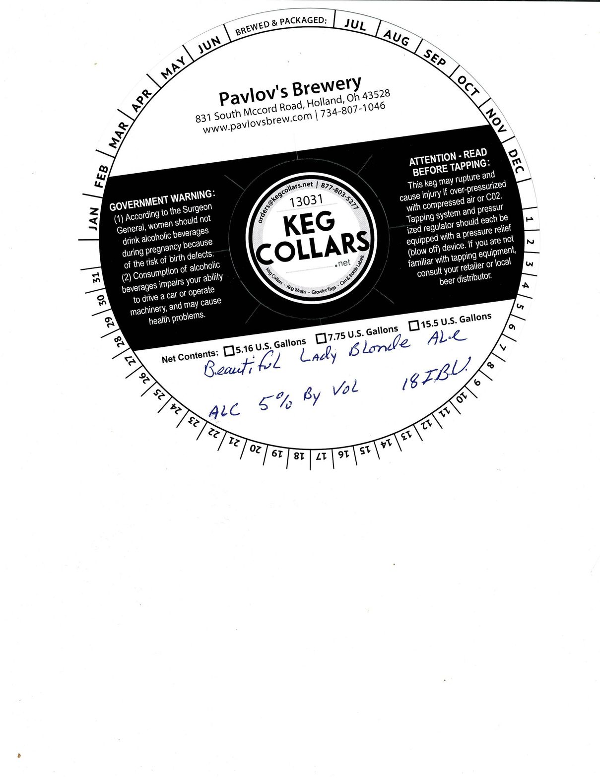 Beautiful Lady Blonde Ale label