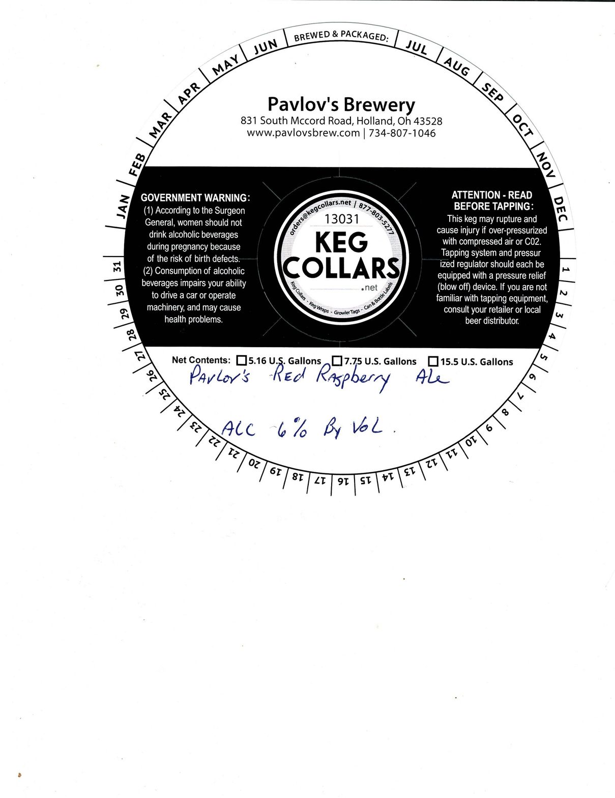 Pavlov's Red Raspberry Wheat Ale label