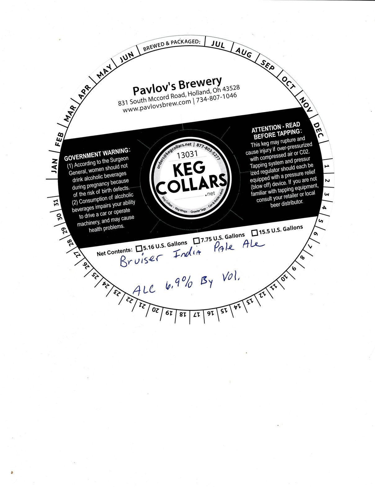 Bruiser India Pale Ale label