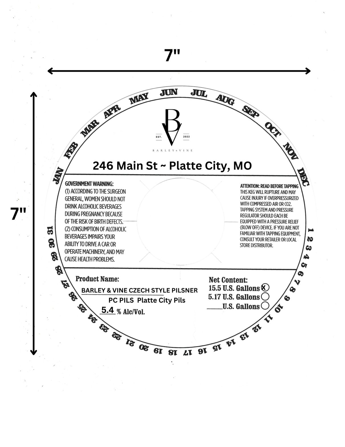 PC Pils Platte City Pils label