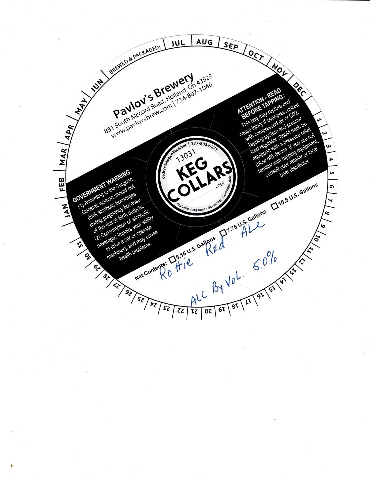 Rottie Red Ale label