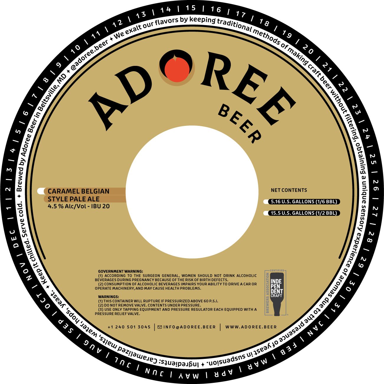 Caramel Belgian Style Pale Ale label