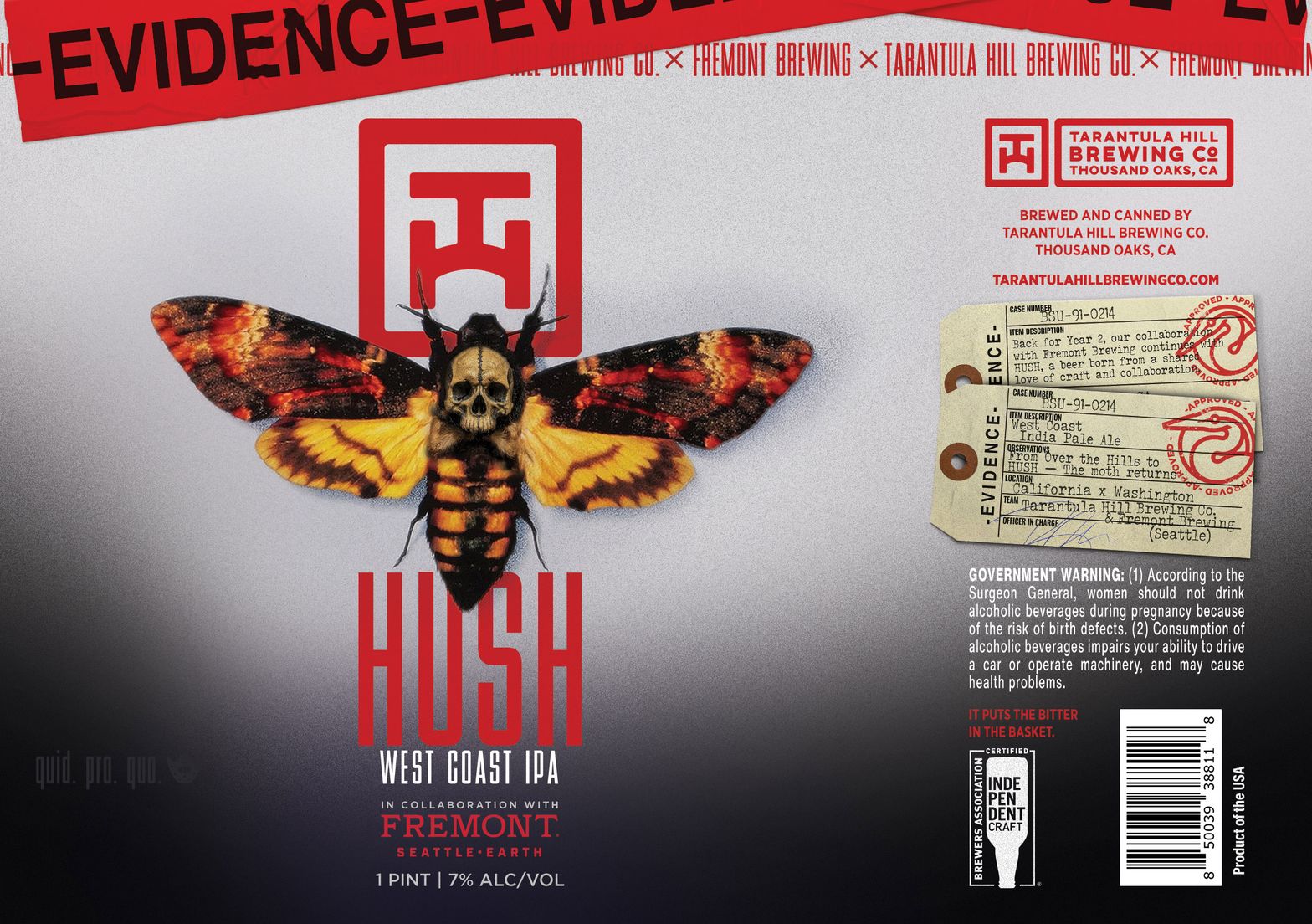 Hush West Coast IPA label