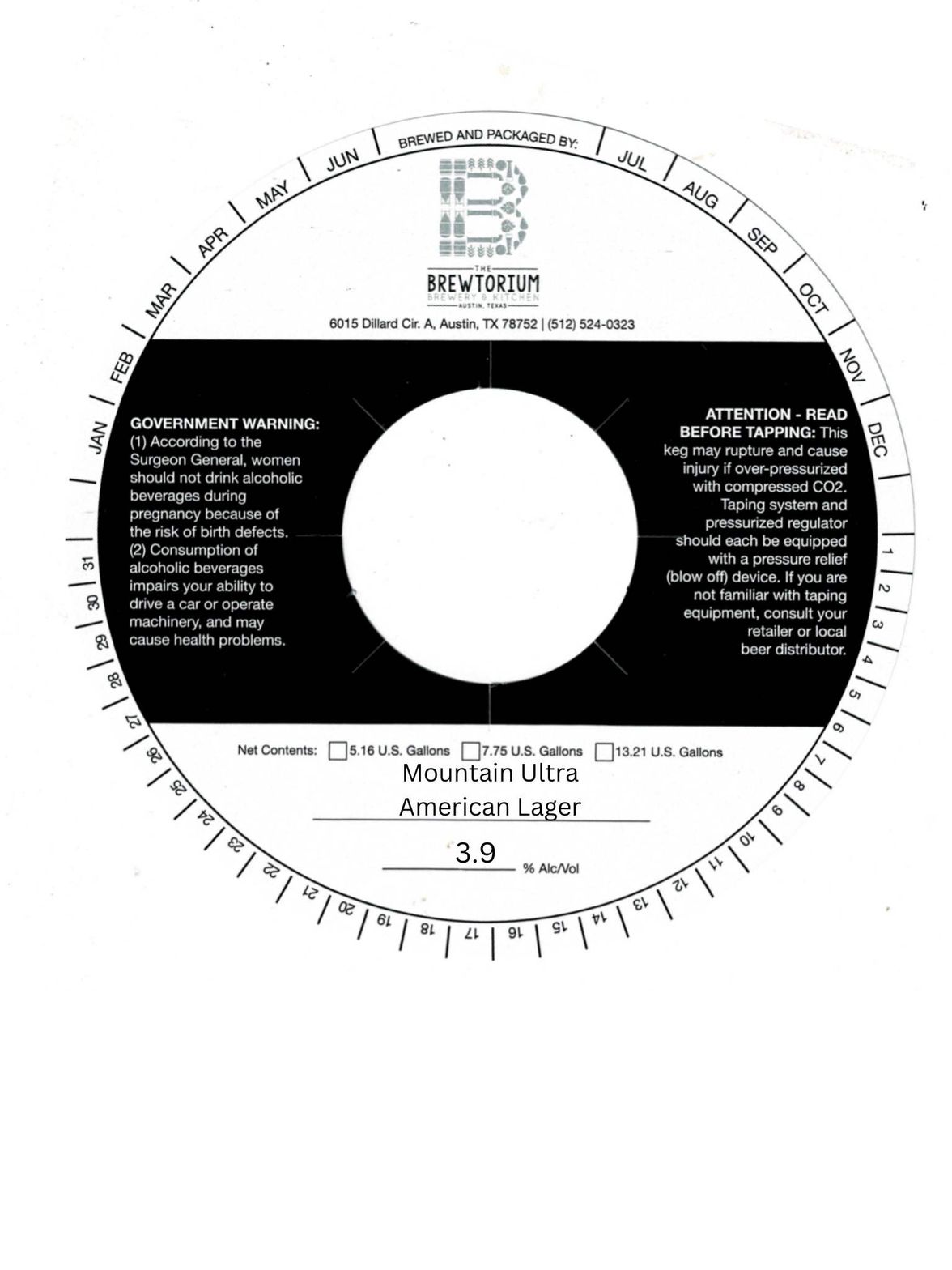 Mountain Ultra American Lager label