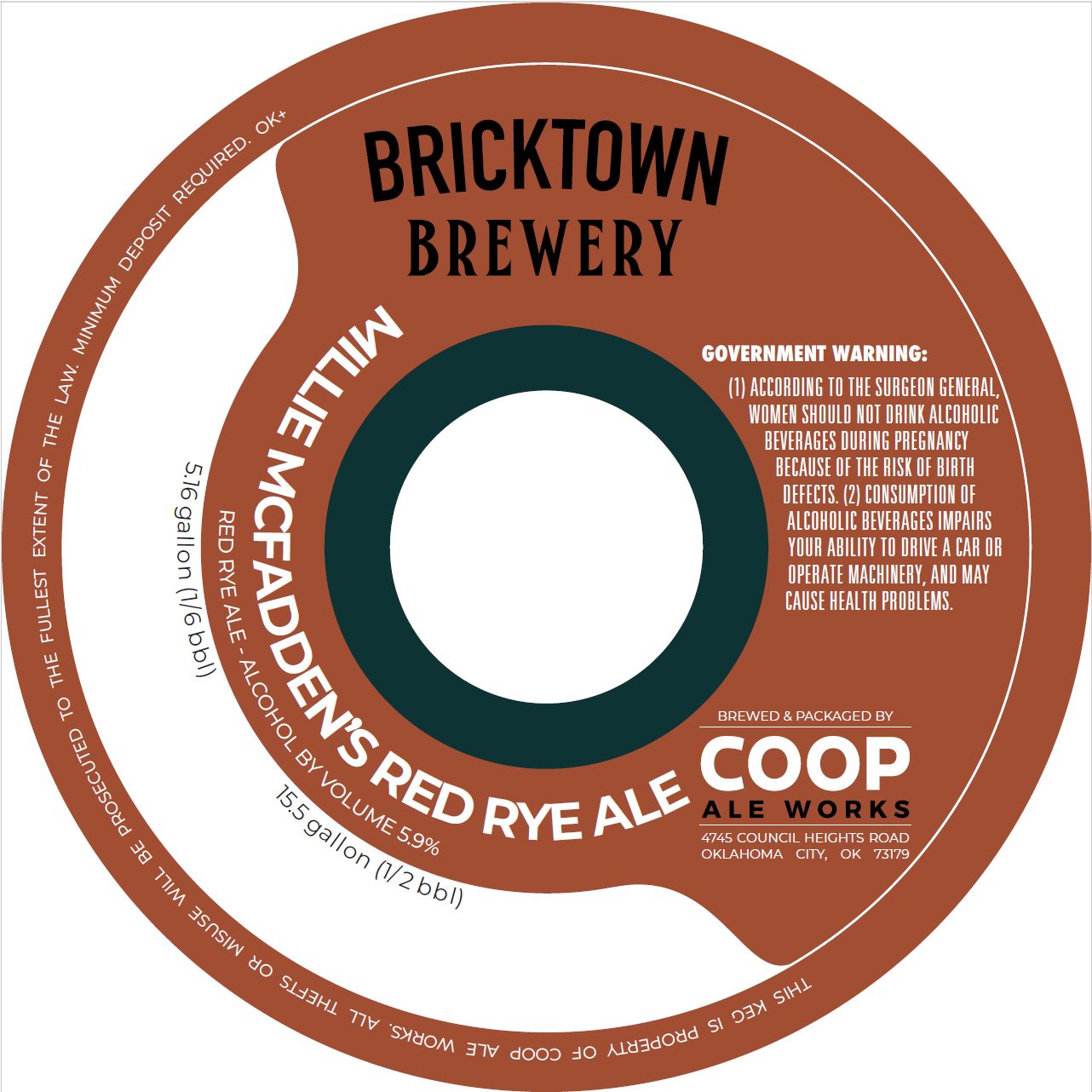 Millie McFadden's Red Rye Ale label