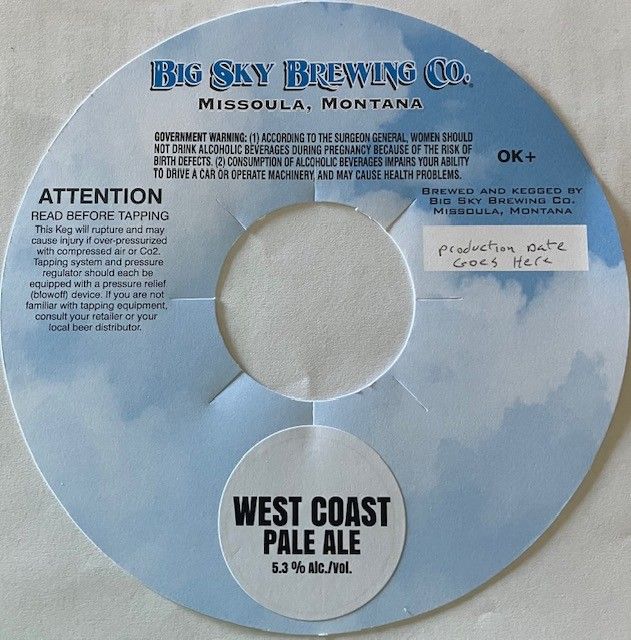 West Coast Pale Ale label