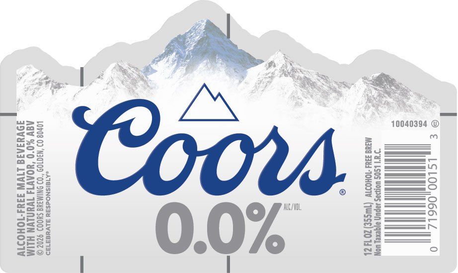 Coors 0.0 label
