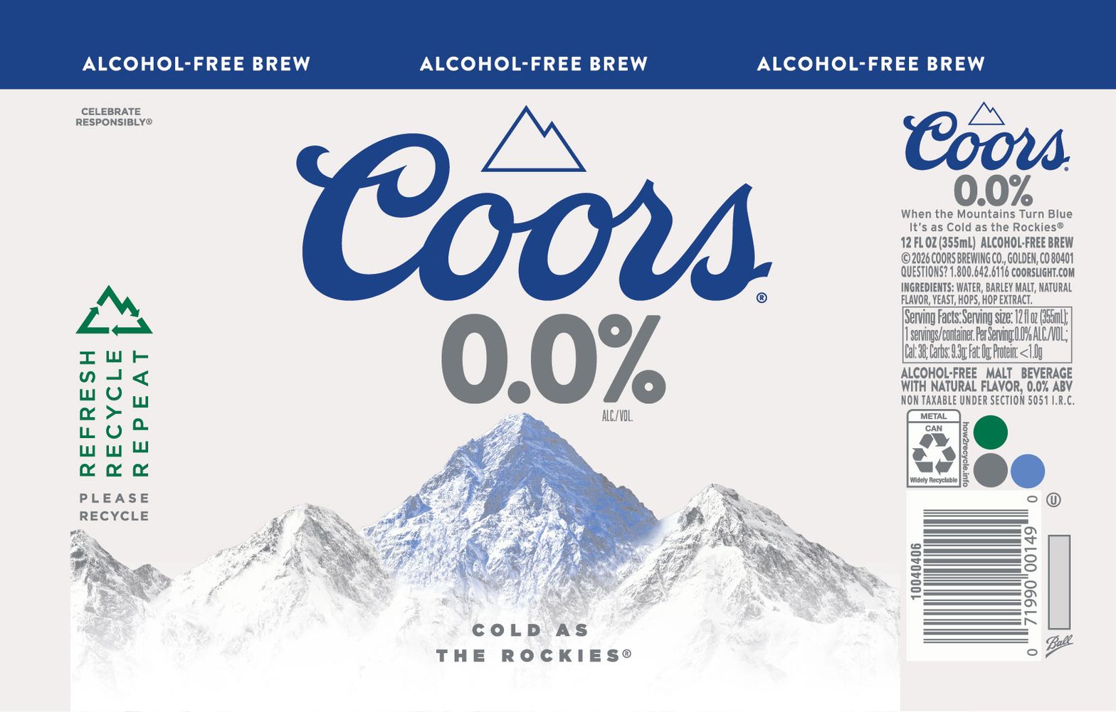 Coors 0.0 label