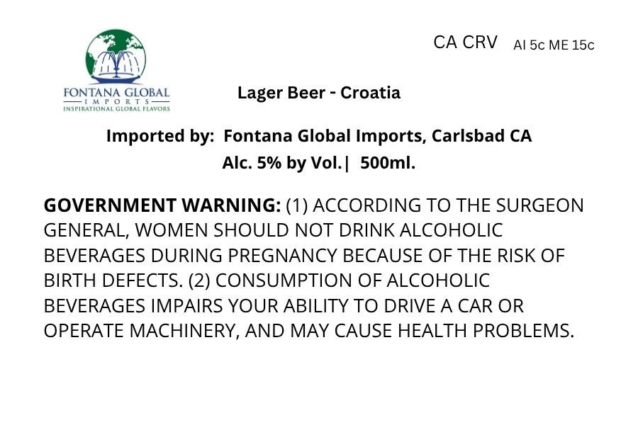 Lager Beer - Croatia label