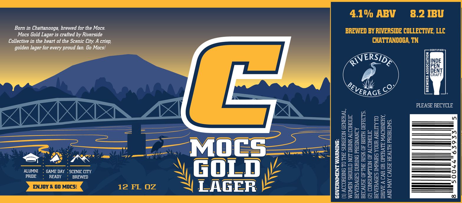Mocs Gold Lager label