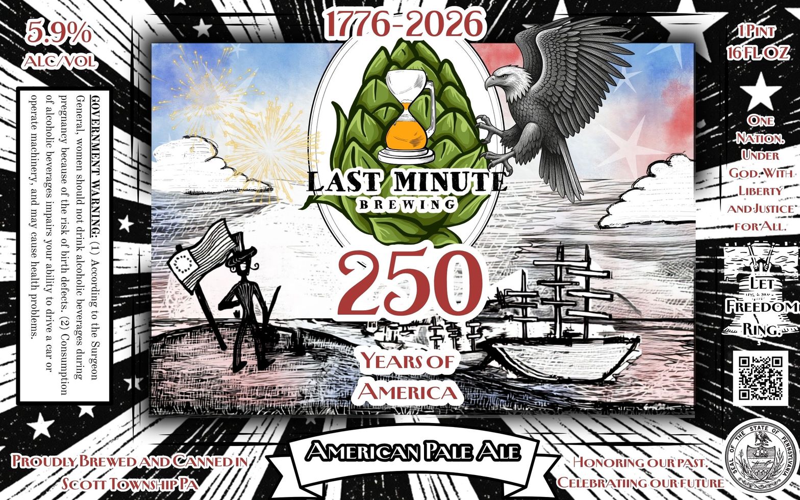 250 Years of America label