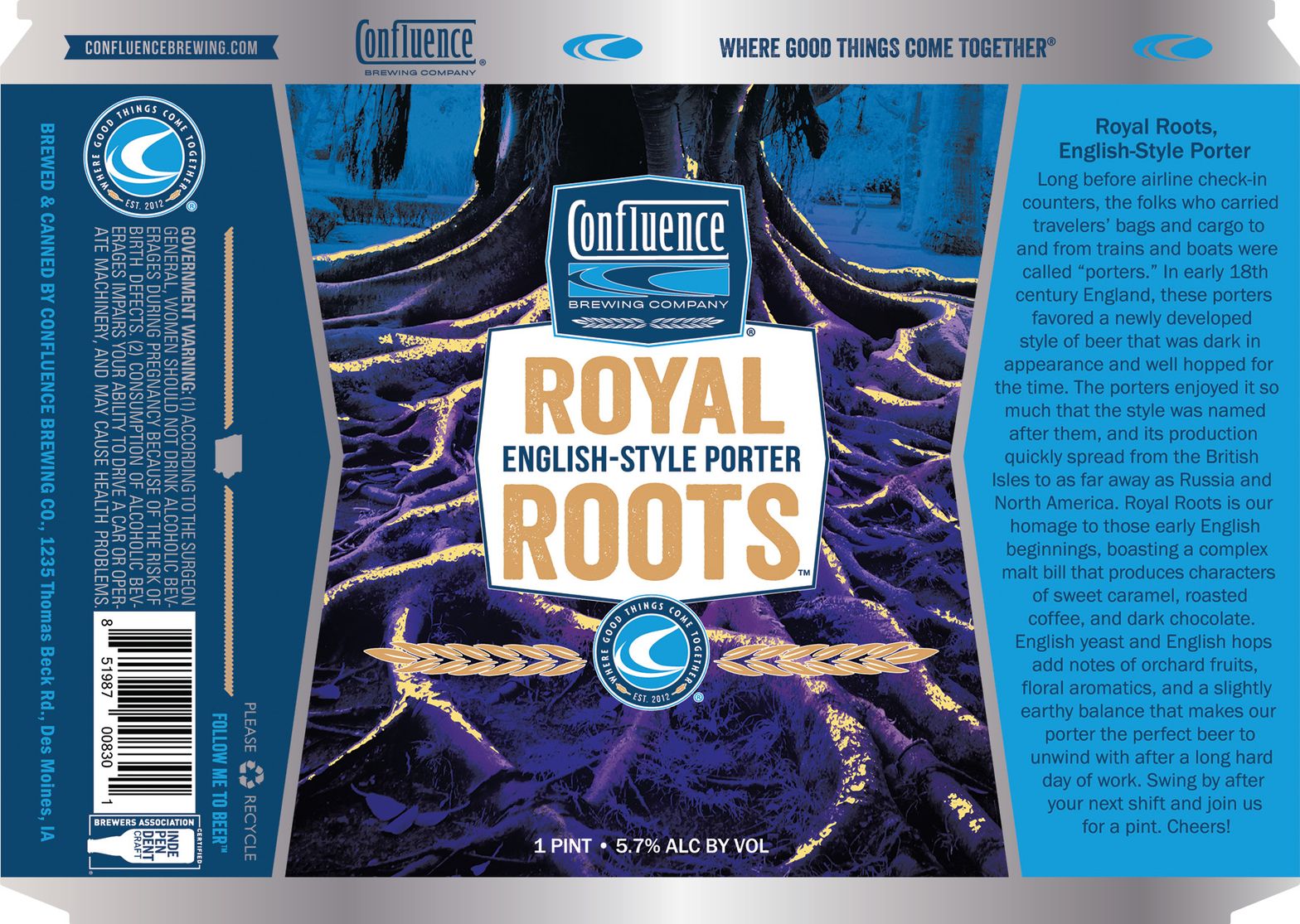 Royal Roots English-Style Porter label