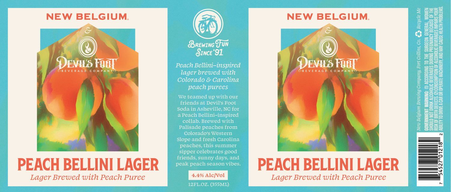 Peach Bellini Lager label