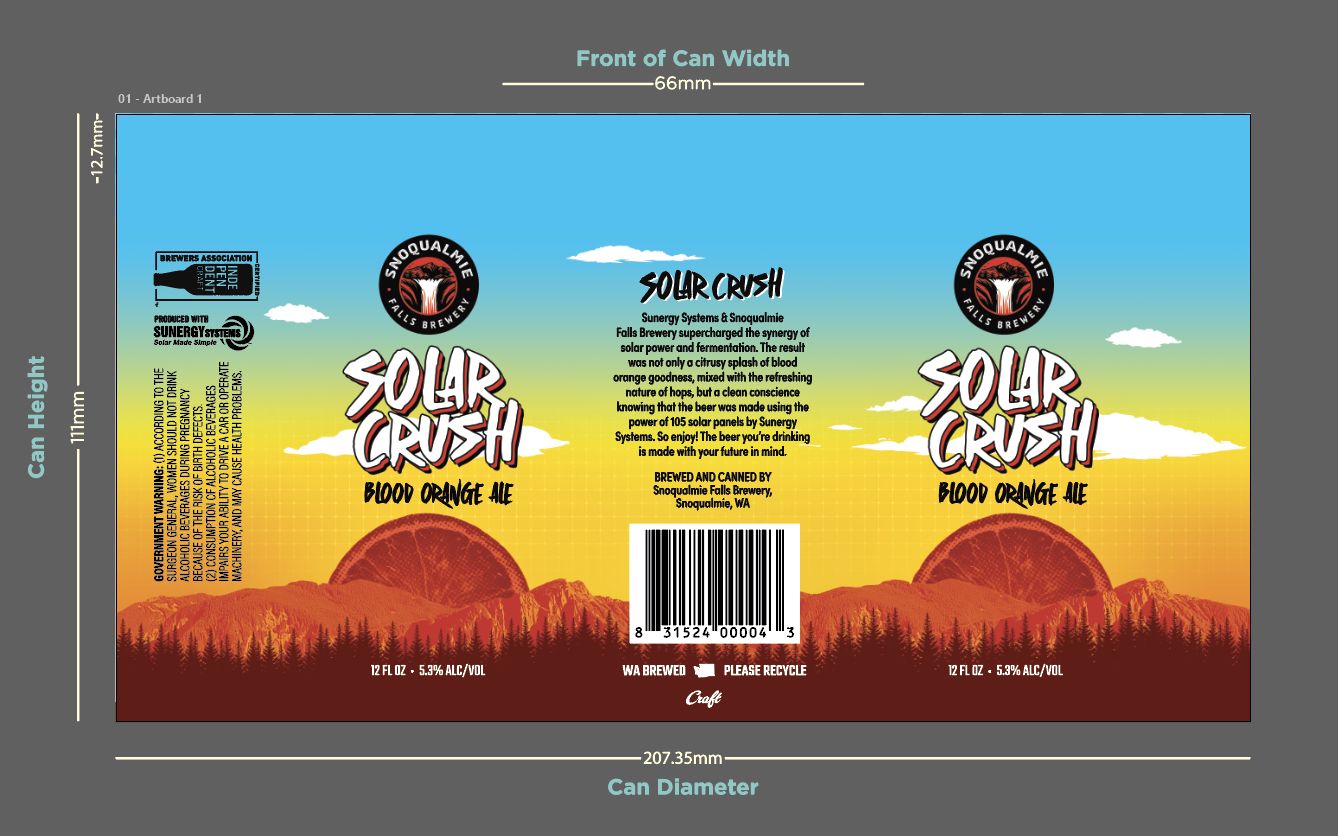Solar Crush Blood Orange Ale label